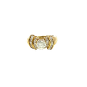 14K Yellow Gold Diamond and Diamond Rings