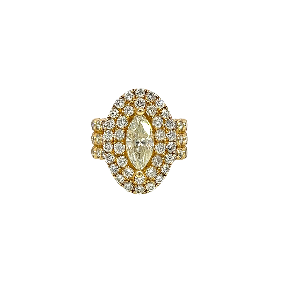 14K Yellow Gold Diamond Cocktail Ring