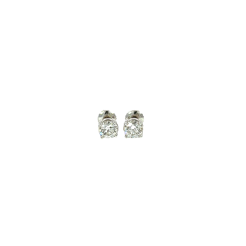 14K White Gold Diamond Stud Earrings