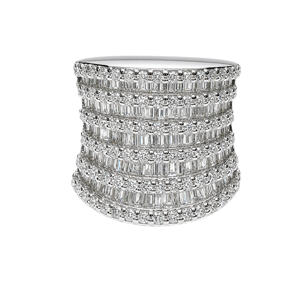 14K White Gold Diamond Cocktail Ring