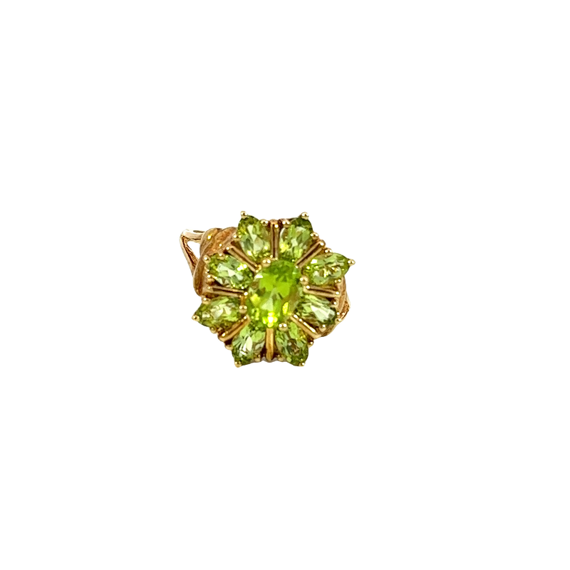 14K Yellow Gold Peridot Cocktail Ring