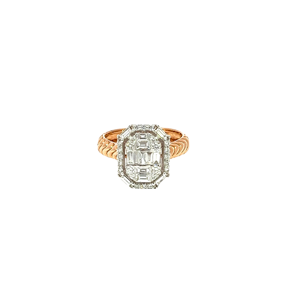 18K Rose Gold Diamond Fashion Ring