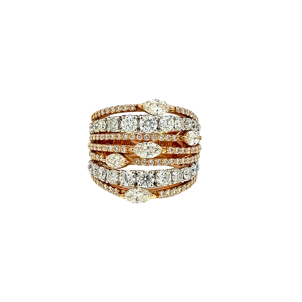 18K Rose Gold Diamond Cocktail Ring