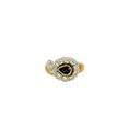 18K Two-Tone Gold Diamond and Sapphire Fashion Ring