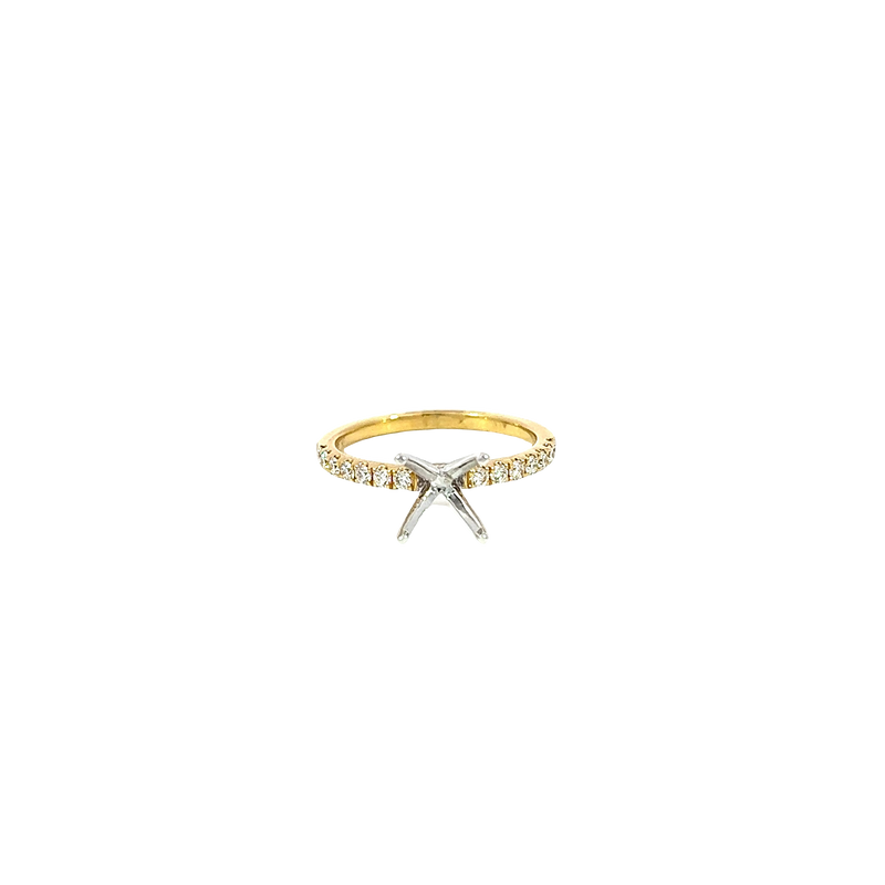 18K Two-Tone Gold Diamond Engagement Ring
