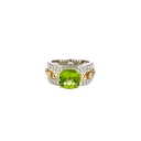 18K Two-Tone Gold Diamond and Peridot Fashion Ring