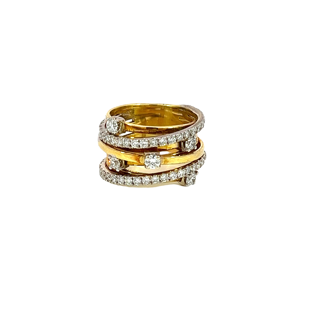 18K Two-Tone Gold Diamond Cocktail Ring