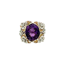 18K Two-Tone Gold Amethyst and Diamond Cocktail Ring