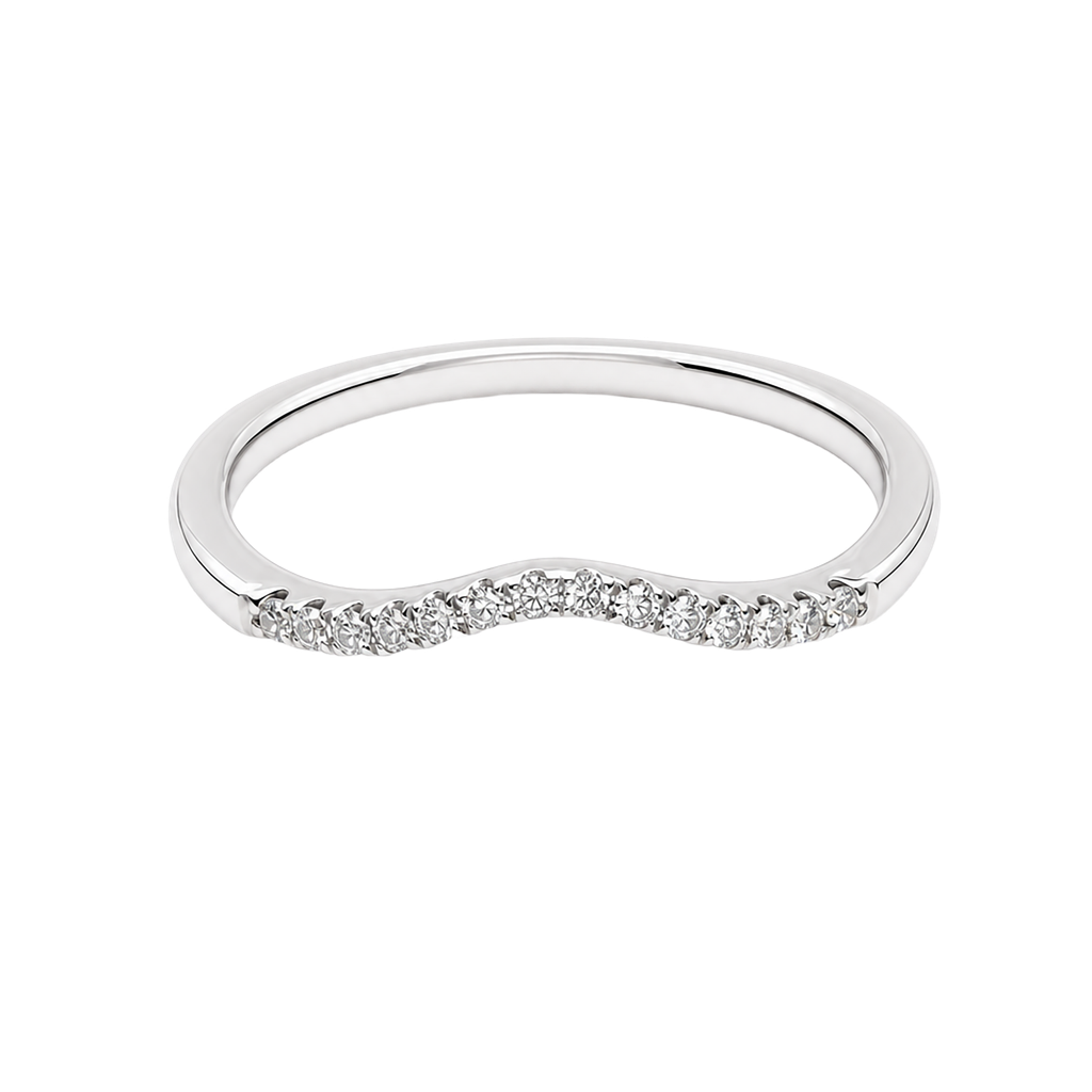 18K White Gold Diamond Band and Stackable Ring