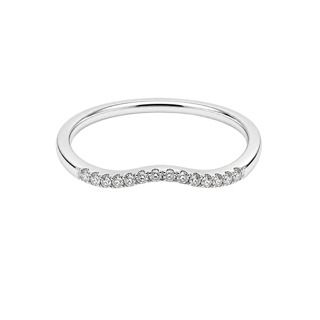 18K White Gold Diamond Stackable Ring