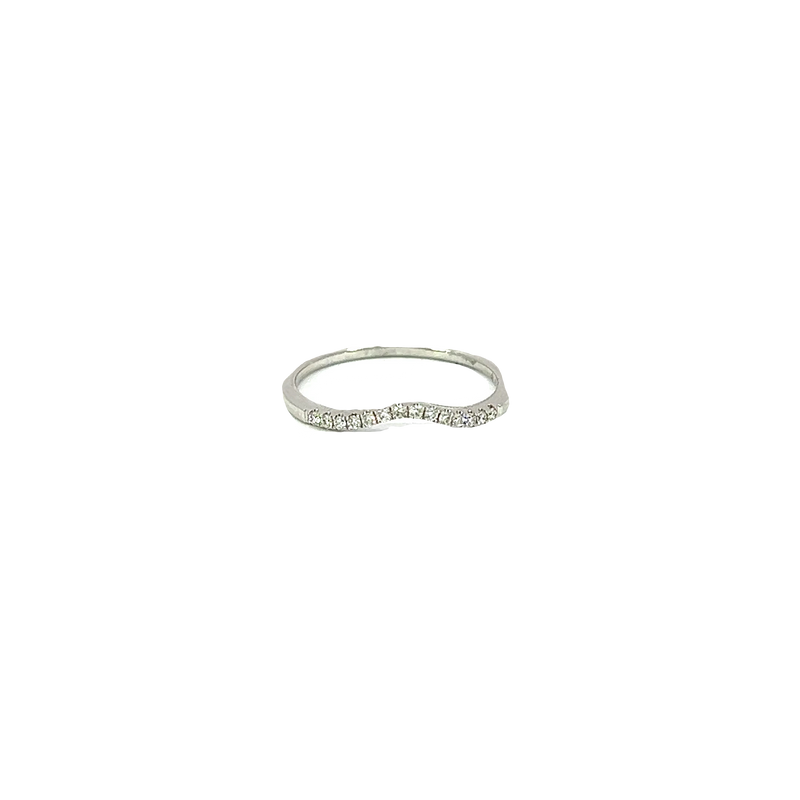 18K White Gold Diamond Stackable Ring
