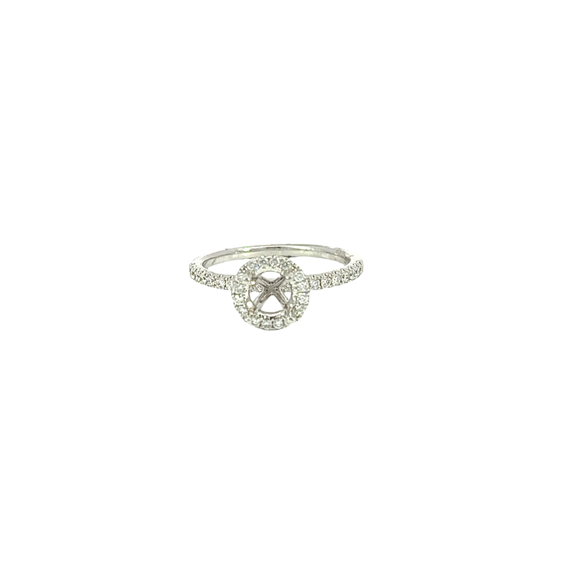 18K White Gold Diamond Engagement Ring