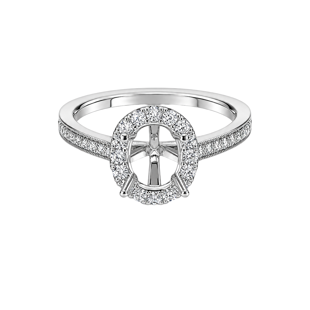 18K White Gold Diamond Engagement Ring