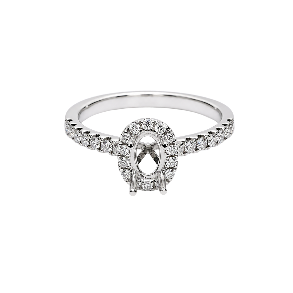 18K White Gold Diamond Engagement Ring