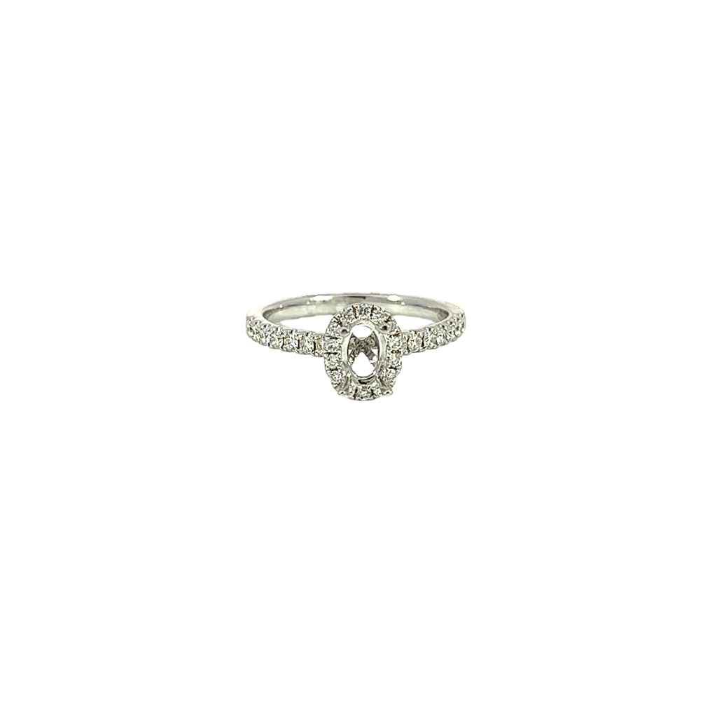 18K White Gold Diamond Engagement Ring