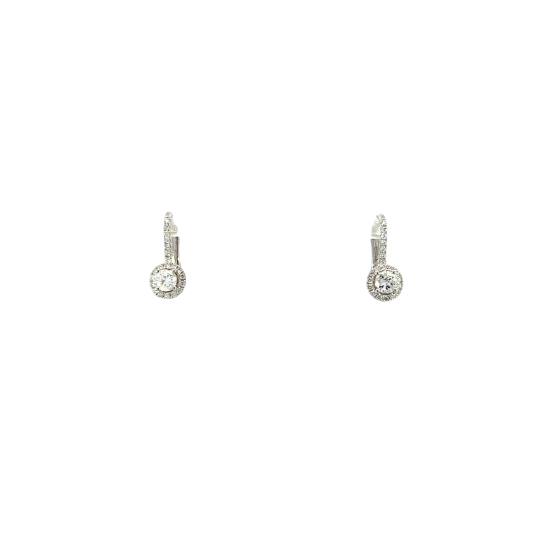 18K White Gold Diamond Drop Earrings