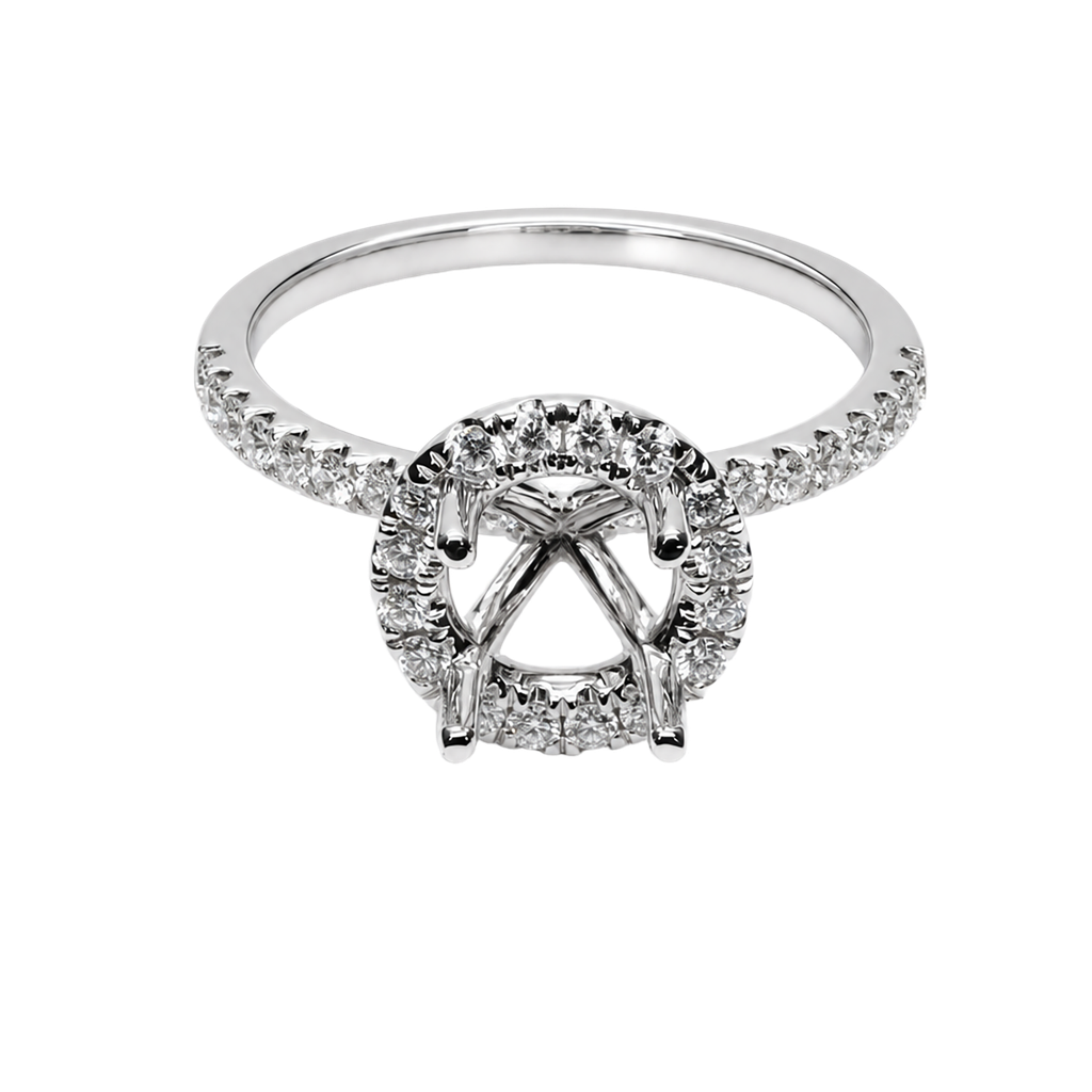 18K White Gold Diamond Engagement Ring