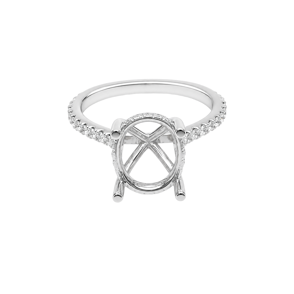 18K White Gold Diamond Engagement Ring