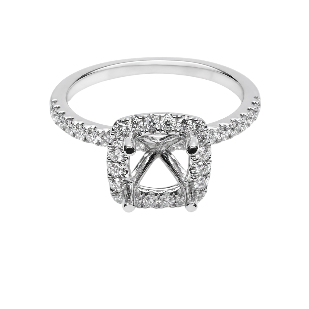 18K White Gold Diamond Engagement Ring