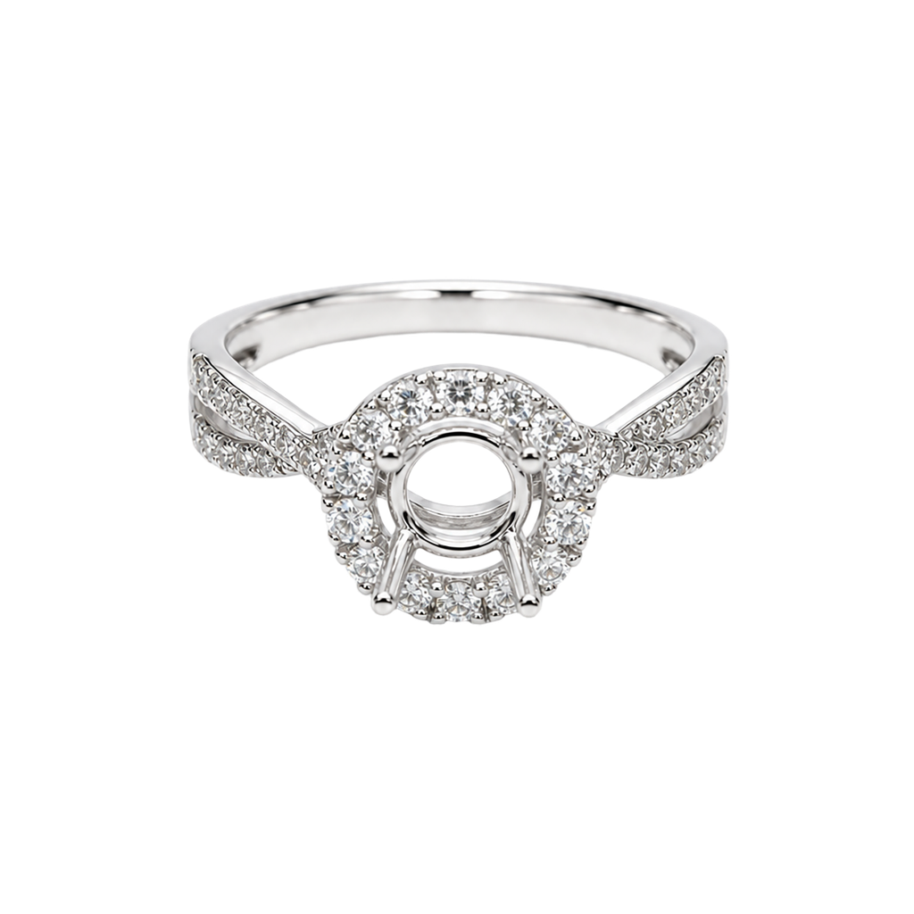 18K White Gold Diamond Engagement Ring