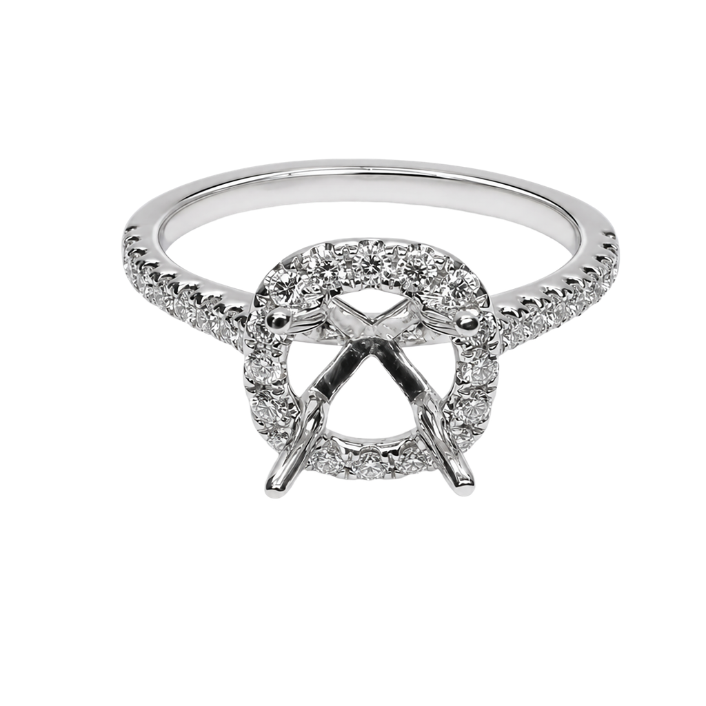 18K White Gold Diamond Engagement Ring