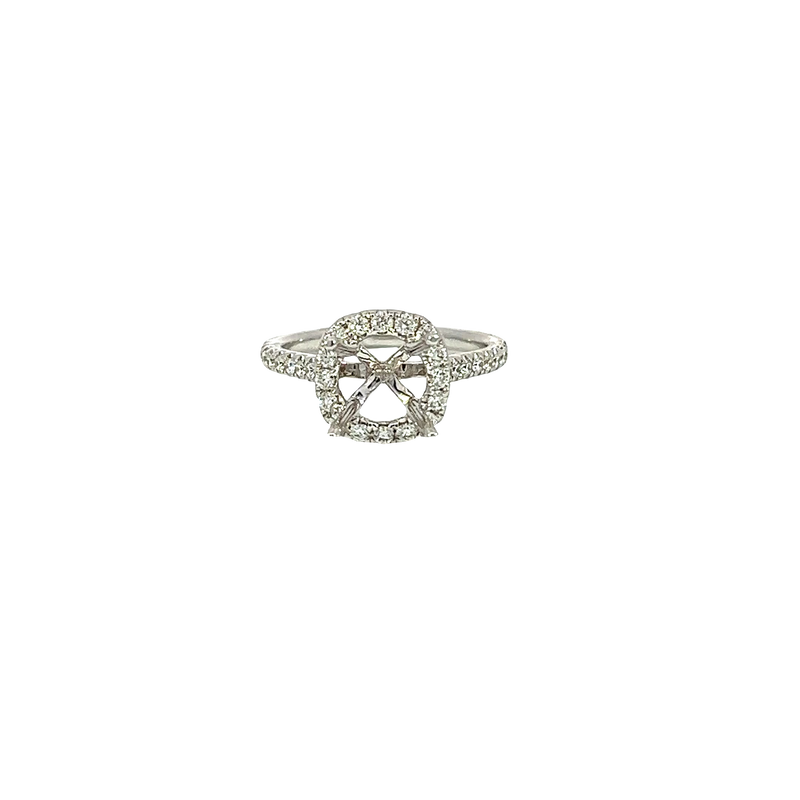 18K White Gold Diamond Engagement Ring