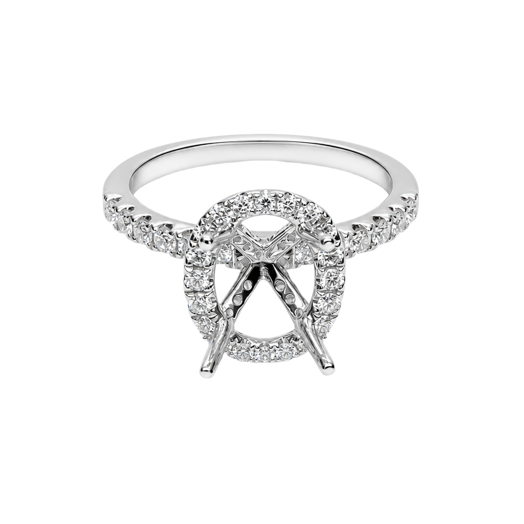 18K White Gold Diamond Engagement Ring