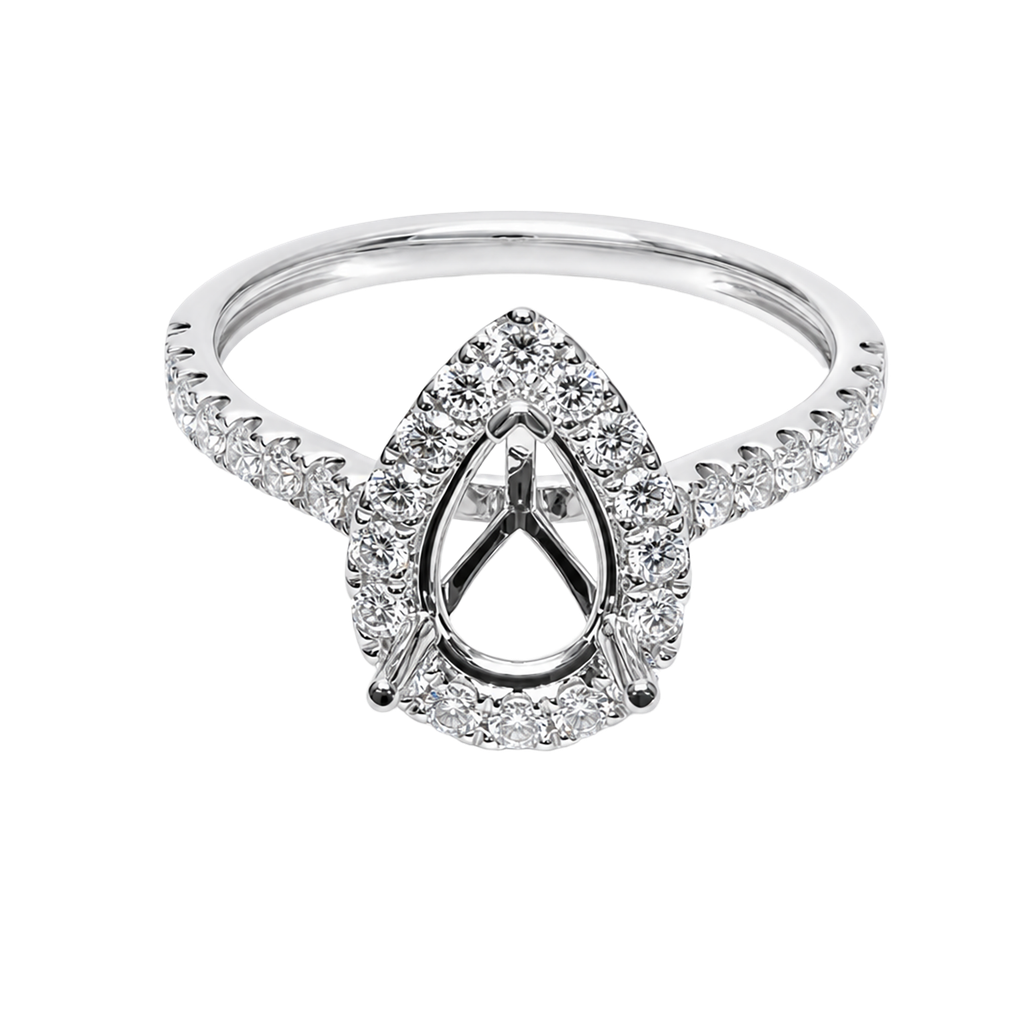 18K White Gold Diamond Engagement Ring