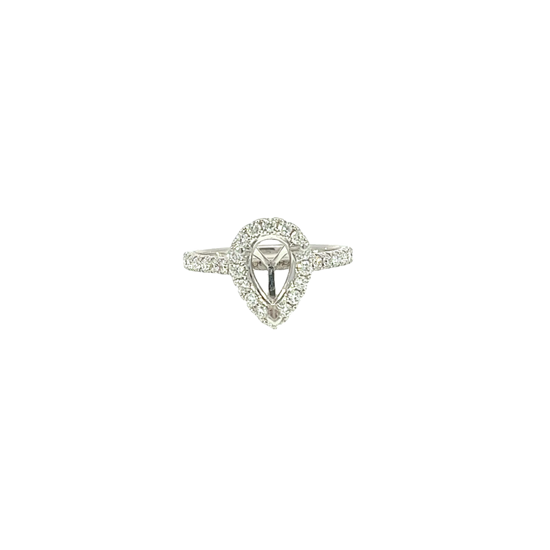 18K White Gold Diamond Engagement Ring