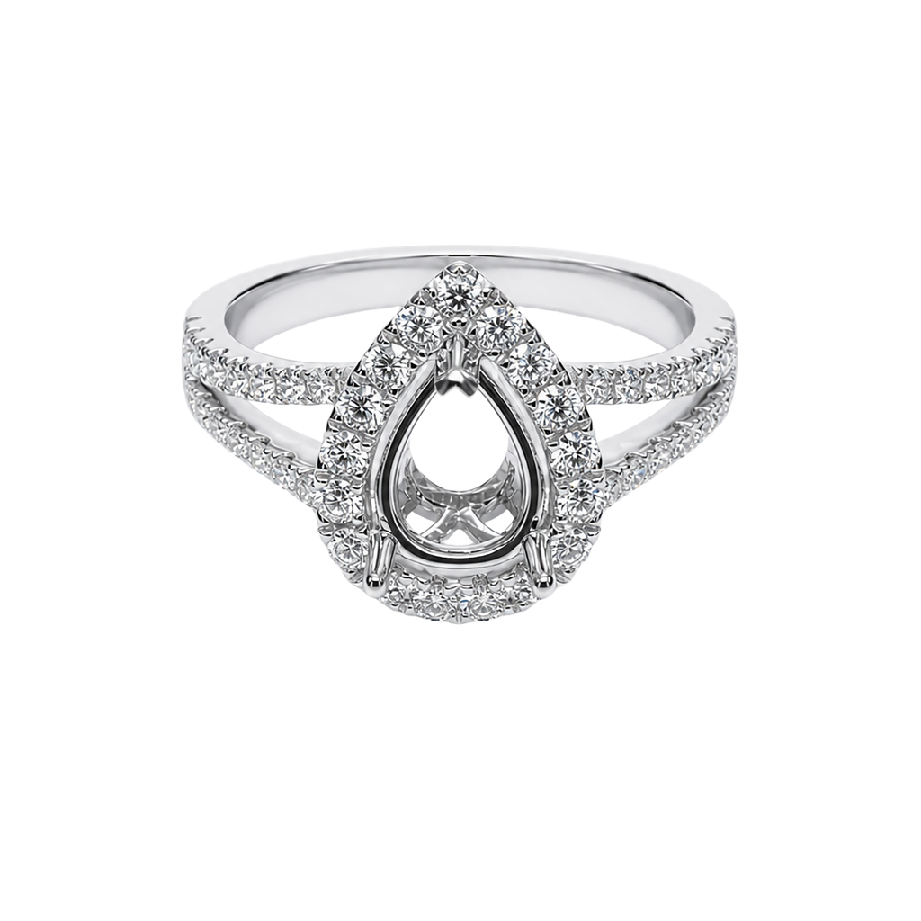 18K White Gold Diamond Engagement Ring