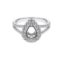 18K White Gold Diamond Engagement Ring