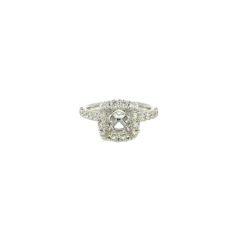 18K White Gold Diamond Engagement Ring