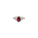 18K White Gold Diamond and Ruby Fashion Ring