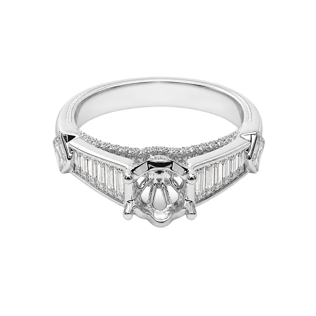 18K White Gold Diamond Engagement Ring