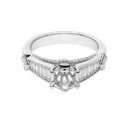 18K White Gold Diamond Engagement Ring