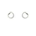 18K White Gold Diamond Hoop Earrings