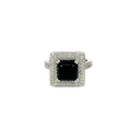 18K White Gold Diamond and Onyx Cocktail Ring