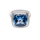 18K White Gold Diamond and Topaz Cocktail Ring