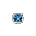 18K White Gold Diamond and Topaz Cocktail Ring