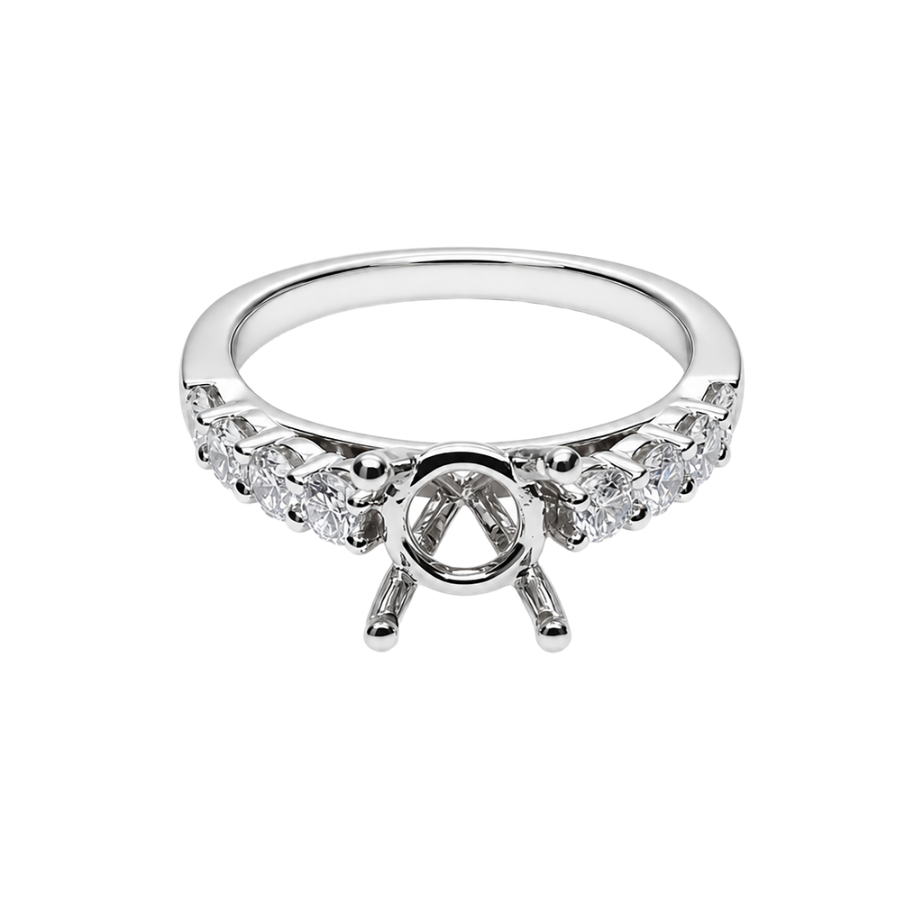18K White Gold Diamond Engagement Ring