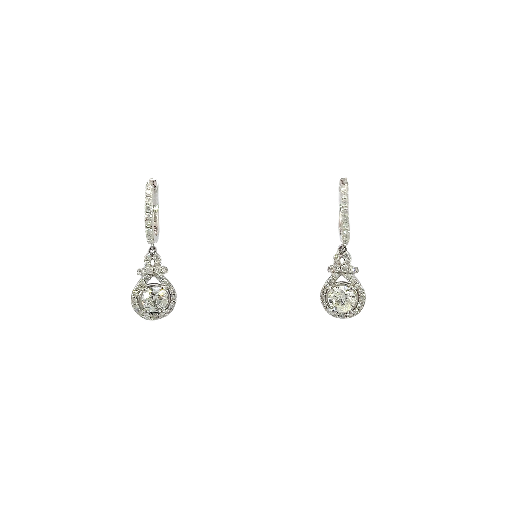 18K White Gold Diamond Earrings