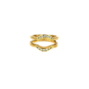 18K Yellow Gold Diamond Fashion and Guard Ring