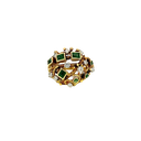 18K Yellow Gold Diamond and Emerald Cocktail Ring