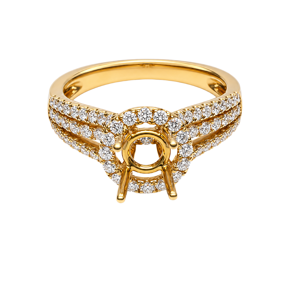 18K Yellow Gold Diamond Engagement Ring