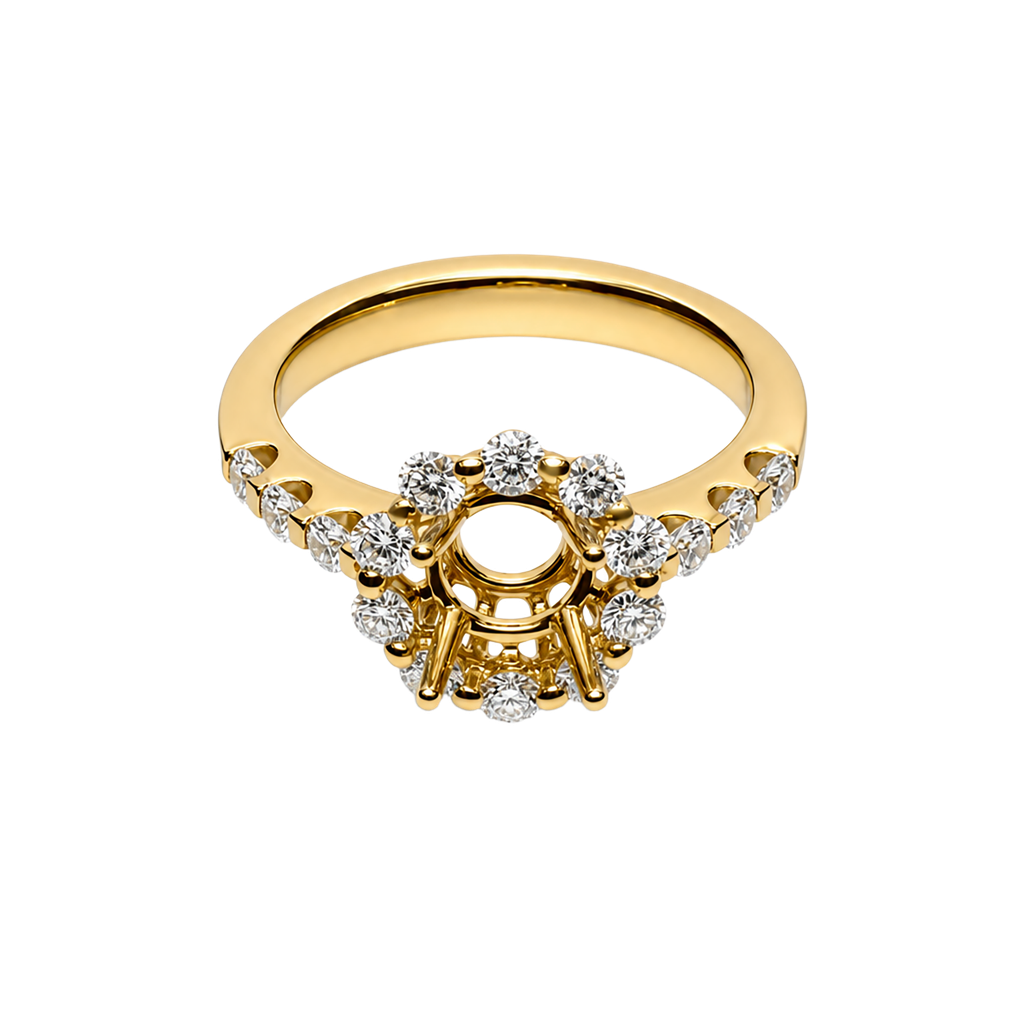 18K Yellow Gold Diamond Engagement Ring