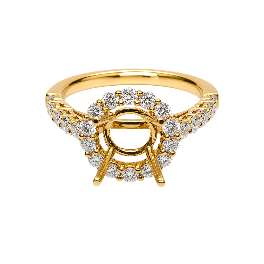 18K Yellow Gold Diamond Engagement Ring