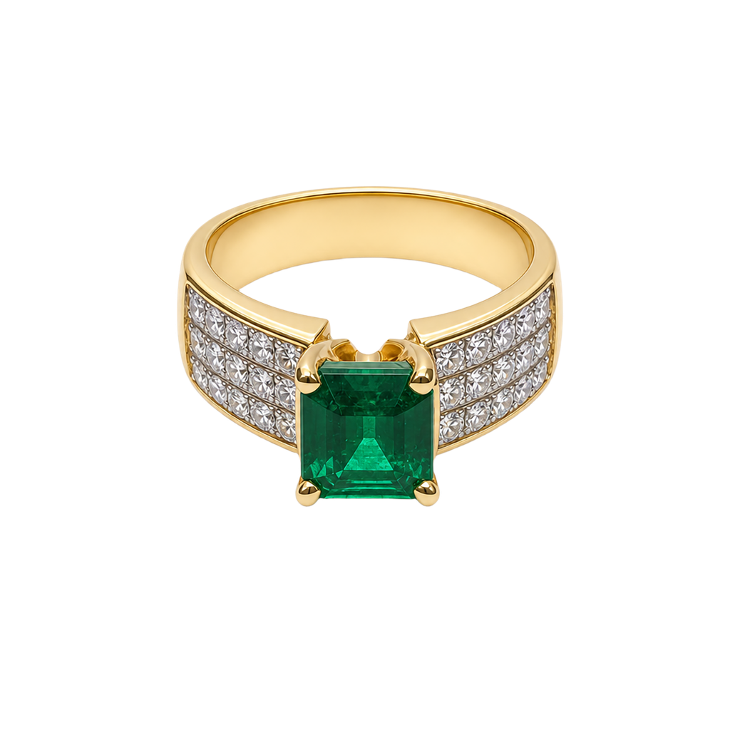 18K Yellow Gold Diamond Cocktail Ring