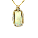 18K Yellow Gold Diamond and Opal Pendant