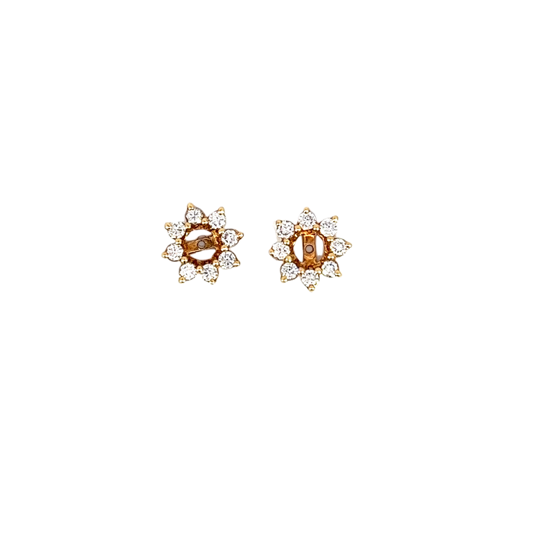 14K Yellow Gold Diamond Earring Jackets