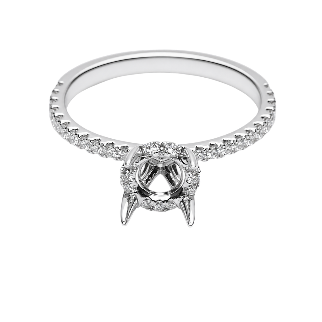 14K White Gold Diamond Engagement Ring